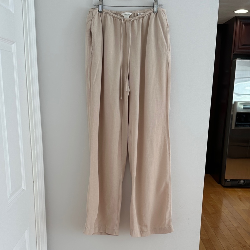 H&M Linen Blend Pants in Beige